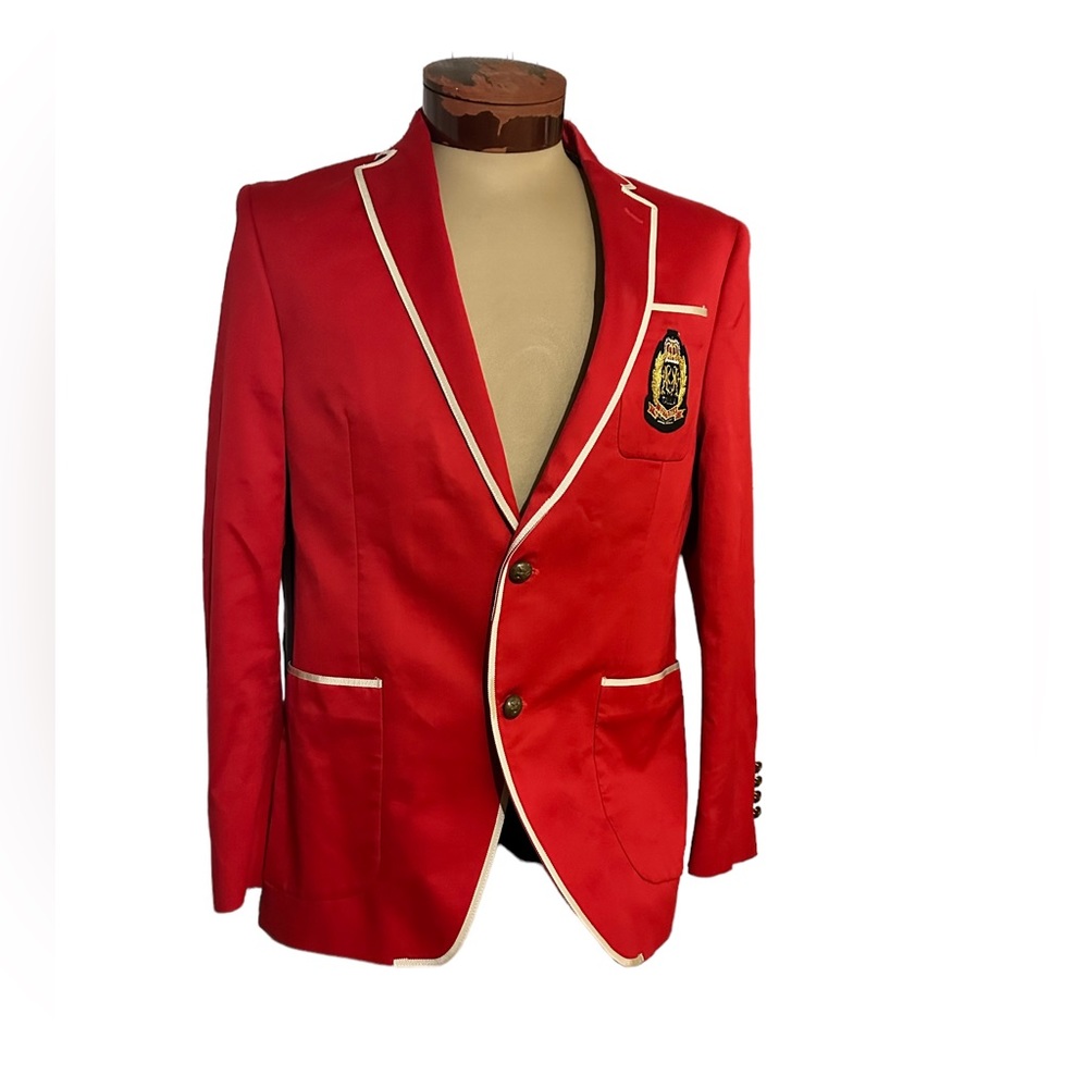 TALLIA Red Blazer with White Trim